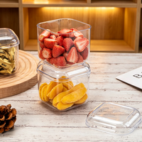 Boîte d'emballage carrée en PS de 1 mm d'épaisseur, de qualité alimentaire, scellée, résistante à l'humidité, pour la conservation du petit pain français JNH-006