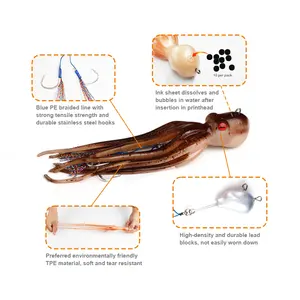 인공 수영 미끼 참치 미끼 지그 탄성 고무 오징어 스커트 소프트 문어 바닷물 낚시 소프트 오징어 스커트 미끼 미끼