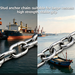 Chaîne d'ancre marine haute résistance à maillons sans goujon, structure soudée en zinc pour grands navires, taille personnalisée, pour cordes et bateaux MPR MPR MPR Anc - Product Image 6