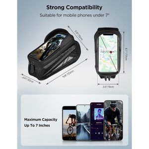 Borsa Premium porta telefono bici borsa impermeabile con telaio anteriore per bicicletta EVA con Touch-Screen in TPU borsa sport ciclismo accessorio - Product Image 4