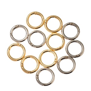 Móc khóa túi xách bằng hợp kim kẽm, màu gun metal, dạng vòng tròn, móc lò xo, móc kim loại hình chữ O, khóa lò xo - Product Image 1