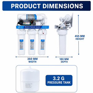 Sistema <span class=keywords><strong>de</strong></span> Filtro <span class=keywords><strong>de</strong></span> <span class=keywords><strong>Agua</strong></span> por Ósmosis Inversa <span class=keywords><strong>de</strong></span> 100 GPD, <span class=keywords><strong>Purificador</strong></span> <span class=keywords><strong>de</strong></span> <span class=keywords><strong>Agua</strong></span> RO <span class=keywords><strong>de</strong></span> <span class=keywords><strong>5</strong></span> Etapas para Debajo del Fregadero con Tanque <span class=keywords><strong>de</strong></span> Presión <span class=keywords><strong>de</strong></span> 32 Galones - Product Image 6