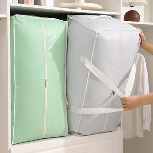 Bolsa de almacenamiento para edredones Beilian de 90L, rectangular, a prueba de humedad, para mudanzas, organizador de ropa para dormitorio, verde claro, gris, naranja - Product Image 5