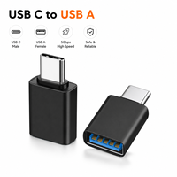 Lot de 2 adaptateurs OTG mini USB-C vers USB 3.0, connecteur portable Type-C pour Samsung S24 S23, MacBook, iPad, clé USB et souris