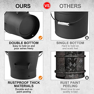 Juego de Accesorios para Chimeneas con Cubo para Cenizas, Incluye Pala, Cepillo de Mano, para <span class=keywords><strong>Chimenea</strong></span>, Fogata, Estufa de Leña, Cubo de Metal para Cenizas de 10 L - Product Image 2