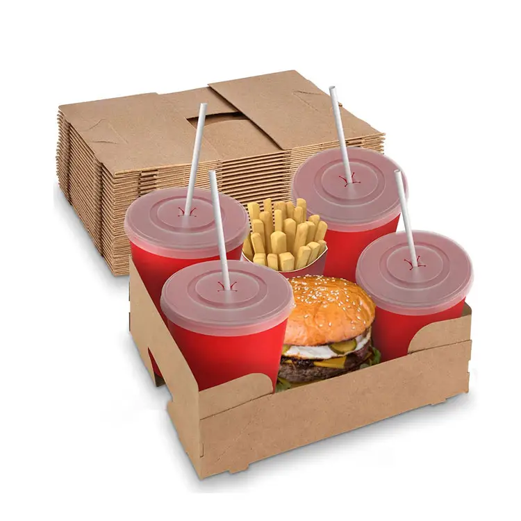Kunden spezifische Einweg-Kraft-Food-Verpackung zum Mitnehmen Papier box für Chips Fried Food Filme Auftritte Sportspiele Partys