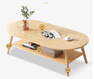 Bán buôn sản phẩm mới bằng gỗ hình bầu dục Bàn cà phê đơn giản End bảng với lưu trữ mở kệ - Product Image 2