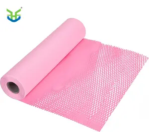 Rollo de papel de embalaje de relleno a prueba de golpes embalaje de panal Rosa ecológico personalizado de fábrica