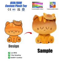 Peluche chat mignon personnalisable, jouet en peluche Kawaii, décoration de chambre, vente en gros, OEM, coton PP, maille