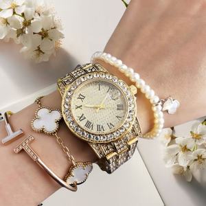 Montres de créateurs de marques célèbres pour femmes, montre en argent avec strass, cadran à chiffres romains, bracelet en acier inoxydable, date, montre de luxe - Product Image 4