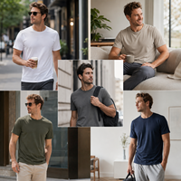 Camiseta JNEI para Hombre, 100gsm, Ultraligera, para Estar en Casa, Suave al Tacto, Transpirable, de Secado Rápido, para Viajar