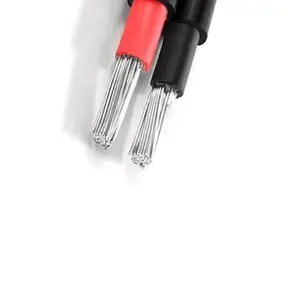 Gaine noire rouge XLPO câble photovoltaïque câble solaire DC AC 1500V 4mm2 6mm2 câble TUV pour connexion de panneau photovoltaïque