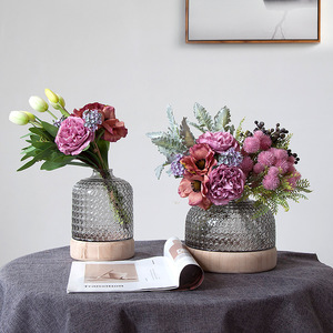 Metti il mazzo artificiale di peonie Bouquet di giglio d'argento di fotografia di matrimonio Bouquet di fiori a mano della sposa - Product Image 3