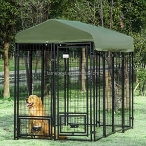 Katı desen açık Pet köpek kulübesi ev büyük ağır demir köpek kulübesi kafes düğme kapatma ile ısıtmalı köpek kasalar - Product Image 5