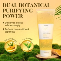 Nettoyant moussant pour le visage en profondeur, marque privée, hydratant pour la peau, apaise, gel nettoyant pour le visage au curcuma biologique