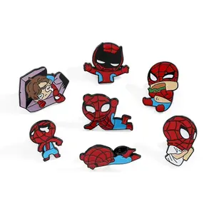 Groothandel Bronzen Metalen Avengers Broche Pin Spider-Man Iron Man Amerika Captain Kraag Reversspeldjes Voor Caps Art Thema Souvenir