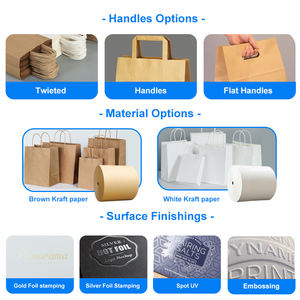 SHUOYE, bolsas de papel recubiertas hechas a medida, alimentos para llevar y embalaje al por menor con logotipo impreso en papel Kraft, 'Bolsa <span class=keywords><strong>Sac</strong></span> Box' - Product Image 3