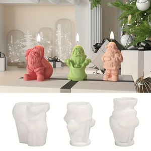 3D Santa Claus Silicone Mold Handmade Santa Claus Aromatherapy Candle Mold DIY <b>Soap</b>, Resin, Gypsum - Product Image 4