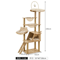Arbre à chat intégré avec griffoir, grande structure en bois pour chat, maison, poteau à griffer, étagère capsule spatiale, gain de place