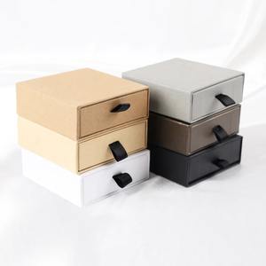 Boîtes à bijoux en papier bon marché en stock vente en gros de bijoux avec logo personnalisé en carton orange marron bleu rouge blanc noir logo personnalisé - Product Image 4