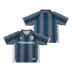 Camisetas de fútbol personalizadas Diseño retro Logotipo bordado Alta calidad Rib Polo Soccer Jersey - Product Image 3
