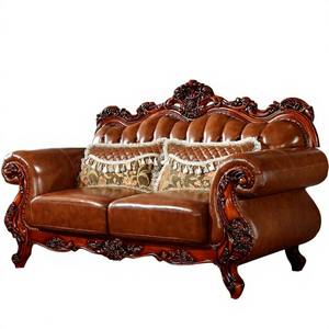 Meubles de maison, canapé en cuir général, style européen, canapé de salon, canapé lounge avec ensembles de canapés en cuir véritable - Product Image 1