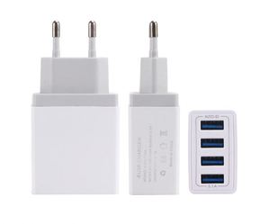 Hot Sale 4USB QC3.0 Fast Charger 30W PC <b>Fireproof</b> <b>Material</b> Mobile Phone Charger with LED for Multi-Devices Wholesale - Product Image 1