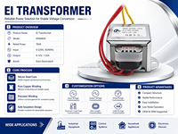 Transformador de Aislamiento de Grado Médico EI 50VA-500VA 220V 50Hz, Transformador de Seguridad con Corriente de Fuga Ultrabaja