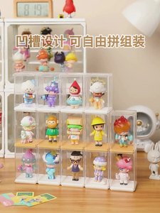 Istiflenebilir akrilik garaj seti organizatör <span class=keywords><strong>model</strong></span> oyuncak bebek saklama kutusu manyetik şeffaf konteyner şeffaf ekran kabin rafı - Product Image 6