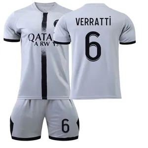 2023 Paris away grey No. 30 Messi 7 Mbappe 10 Neymar 4 Ramos football jersey suit with socks