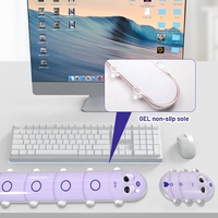 Protection de poignet transparente en forme de chenille pour PC, petite attelle, ensemble de tapis de clavier et de souris, tapis de souris de jeu en cristal pour PC pour la maison et le bureau