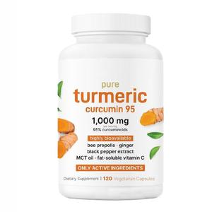 Suplemen Ekstrak Akar Kunyit Premium Curcumin 95% + Ekstrak Jahe dan Lada Hitam. Antioksidan Sendi - Product Image 1