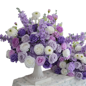 Ornement de table floral artificiel fait main de haute qualité en forme de boule de fleurs violettes pour mariage, vente en gros - Product Image 6