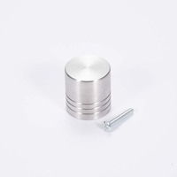Poignée et bouton de meuble en acier inoxydable massif à trou unique, finition nickel brossé, avec vis