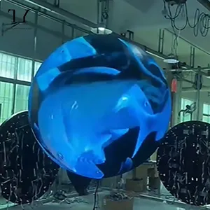 Tela esférica de LED colorida para publicidade, globo de bola, display transparente para shopping