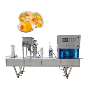 Große Produktion lineare Gelee-Becher/Kannen-Befüllungsverschlussmaschine mit Datumsdrucker Made in China Werkspreis