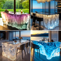 Table de bar lumineuse de luxe R006 pour îlot de salle à manger, idéale pour clubs haut de gamme, salons VIP et espaces de réception premium