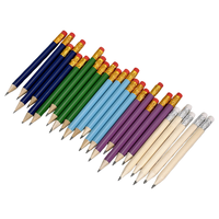 Crayons personnalisés en gros, mini-crayons en bois avec gomme, crayons de golf de 4 pouces, crayons courts HB 2B, cadeaux publicitaires promotionnels