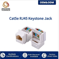 Module réseau Keystone RJ45 femelle Cat5e UTP, contacts plaqués or, blanc PC/ABS pour plaque murale et panneau de brassage
