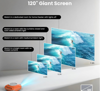 Mini vidéoprojecteur 4K compatible Android 13, portable pour home cinéma, grand écran, soirée, USB, WIFI, BT, AV