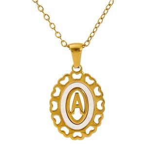 Zogxin Gold Plated Letter Pendant Necklace Women Oval Alphabet Charm Chain Fine Jewelry Everyday Wear - Product Image 5