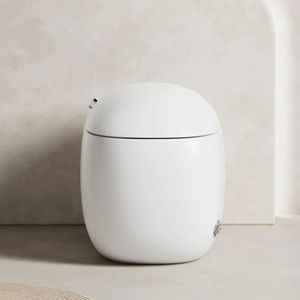 WC intelligent en céramique moderne à poser au sol avec chasse d'eau automatique à capteur de pied, bidet intégré, siphon en S, nouveau <span class=keywords><strong>design</strong></span>, siège chauffant à distance - Product Image 2