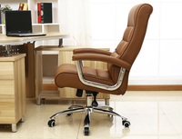 Chaise de bureau exécutive ML moderne pour la maison, inclinable manuellement, pivotante, réglable en hauteur, base en acier inoxydable, dossier croisé, modèle Boss