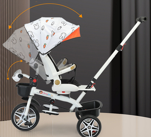 <span class=keywords><strong>Cochecito</strong></span> para bebé, triciclo para bebé, triciclo para niños, herramienta para caminar para niños, plegable y reclinable, bicicleta para sentarse - Product Image 5