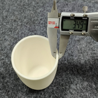 Creuset en alumine à 99 %, 150 ml, Al2O3, pour analyse en laboratoire, diamètre extérieur supérieur 68 mm x diamètre intérieur inférieur 42 mm x hauteur 78 mm x épaisseur 3,8 mm