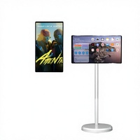 Écran tactile commercial de 21,5 pouces, moniteur d'affichage intelligent Android, kiosque portable, support rechargeable, 1080p Full HD