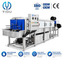 Machine à laver les caisses avec sécheuse intégrée et système de retournement automatique des paniers pour la production de pain et de produits alimentaires en boulangerie