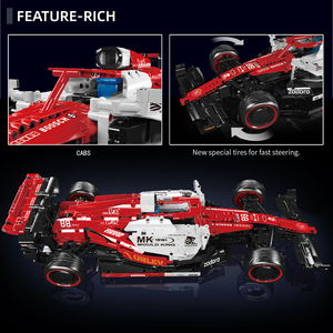 Moule King 13151S 1226PCS Car Serie Rouge <span class=keywords><strong>F1</strong></span> Flèche Racing Car Building Block Model Technical Educational Toy Festival Gift - Product Image 4