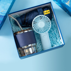 Nuevo producto Idea 2025, conjunto de regalo de día para mujer, Mini ventilador con paraguas, botella de agua, juego de toallas, caja de regalo para mujer/ - Product Image 3