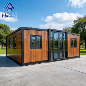 บ้านคอนเทนเนอร์สำเร็จรูป HESHI ขนาด 20 ฟุต 40 ฟุต แบบพับได้ ขยายได้ หรูหรา 1-5 ห้องนอน บ้านเคลื่อนที่ทันสมัย - Product Image 1